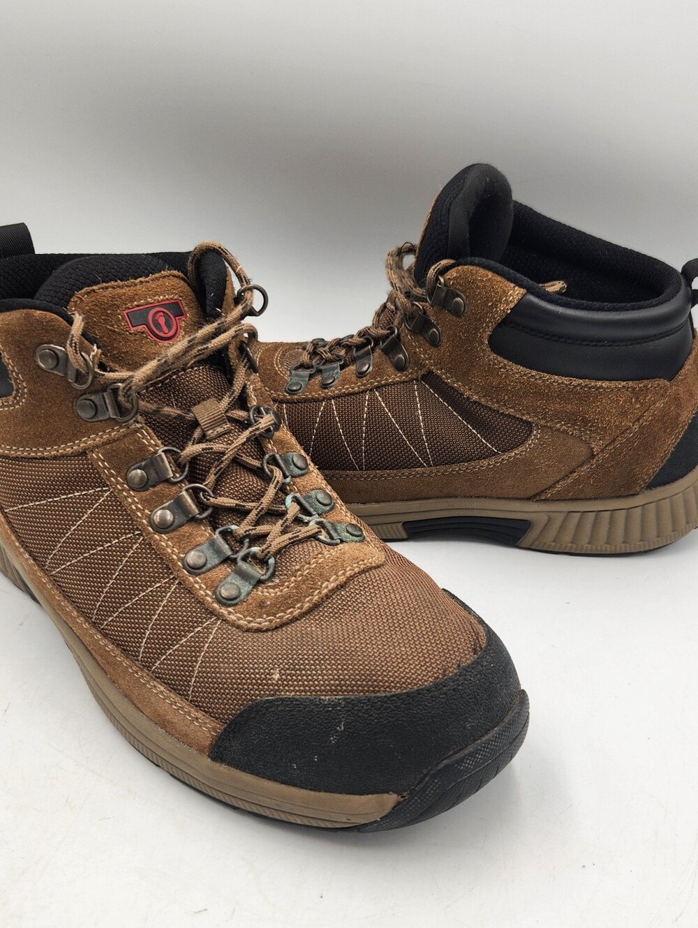 Orthofeet Hunter Leather Ankle Hiking Boot Mens 11 2E Wide Brown Cap Toe Comfort